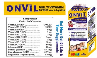 Onvil Multivitamin Syrup with L-Lysine: Boost Appetite, Growth & Immunity | ZeeSons - Image 2